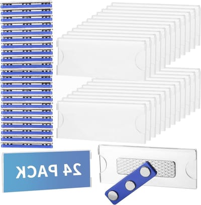 24 Stuks Naamlabels voor Kleding, Magnetische Naamplaten, ID Kaarthouders, Ideaal voor Werk en Evenementen
