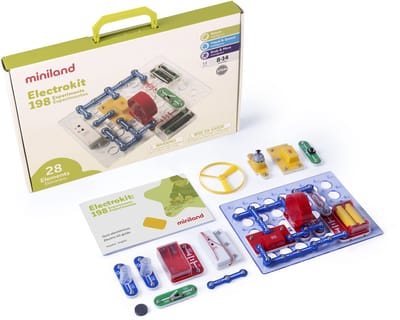 Miniland Elektrokit – 198 Experimenten – Elektriciteit & Elektronica – 29 Onderdelen – Vanaf 8 Jaar