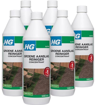 HG Groene aanslagreiniger concentraat 1L 9374N - 6 stuks + gratis KD Handschoenen -