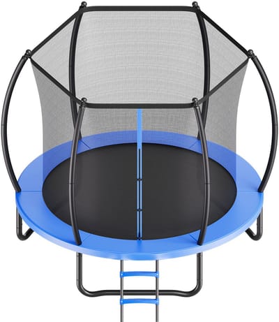 Outdoor recreatieve trampoline, 2,4 meter met veiligheidsnet en duurzame beschermkussen, geschikt voor maximaal 120 kg, roestbestendig ontwerp voor plezier in de achtertuin voor kinderen en volwassenen