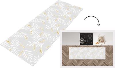 Keukenloper - Loper keuken - Libelle - Patronen - Goud - 150x50 cm - Keukenloper vinyl