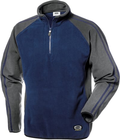 SIR SAFETY SIRFLEX MICROFLEECE Microfleece Werktrui HEREN Veiligheidstrui Blauw Grijs - Elastisch - Sneldrogend - Contrasterende Delen