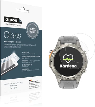 dipos – 2x Matte Pantserfolie geschikt voor Kardena Care GPS | 9H Screenprotector