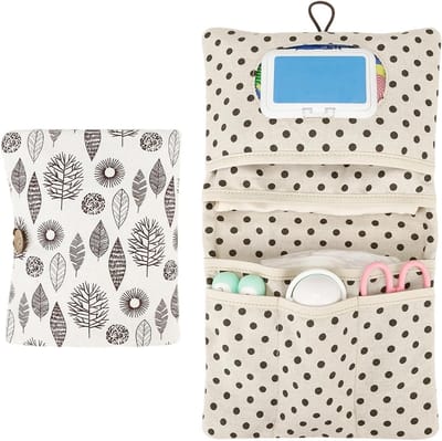 Klein 2-in-1 Luiertas voor Onderweg met Aankleedmat en Organizer, Ideaal voor Moeders, Verkrijgbaar in 3 Designs: Bladeren, Veren en Walvis