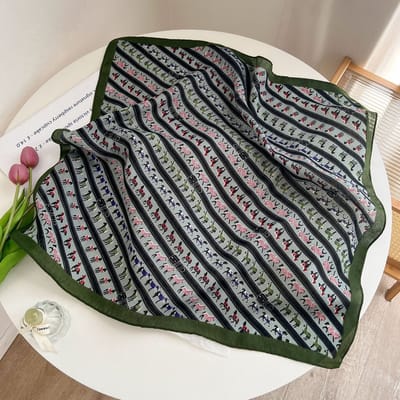 Zijden sjaal-stijl zijden sjaal voor dames - Kleurblokkenprint - Fris en delicaat - Decoratieve shawl over shirts-SJ0213 Benut je gevoel voor mode optimaal!