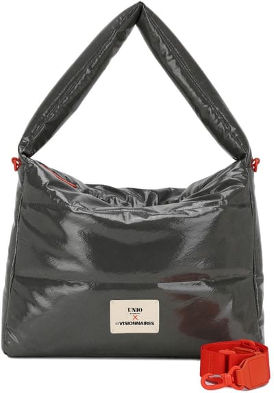 Unio Hamburg x Les Visionnaires schoudertas Lacquer Unio Hobo Anthrazith antraciet