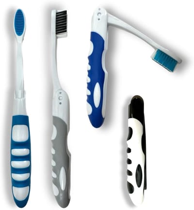 Opvouwbare Tandenborstels - Reis Tandenborstels - Hygiënisch Onderweg - Compact Ergonomisch Ontwerp - 4 Stuks - Mix Kleuren
