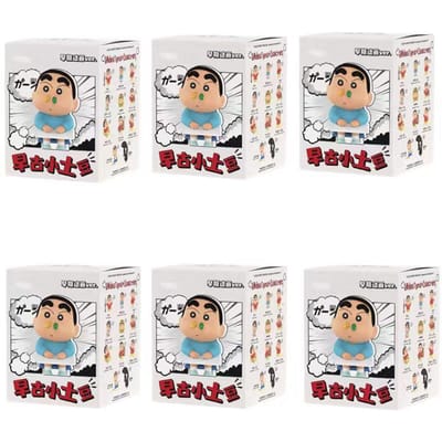 Crayon Shin-Chan Série Petite Pomme de Terre Ancienne Précoce Poupée Boîte Aveugle Nohara Shinnosuke Figurine d'Action Kawaii Modèle de Décoration Jouet