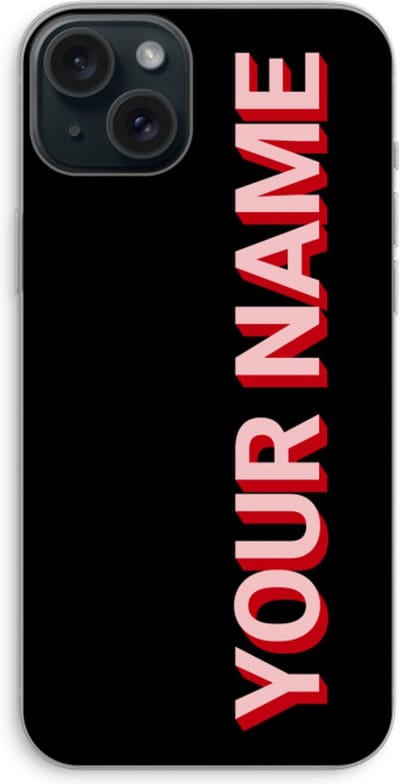 Gepersonaliseerd - Case Company® - Hoesje geschikt voor iPhone 15 Plus hoesje - Namecase - Soft Cover Telefoonhoesje - Bescherming aan alle Kanten en Schermrand