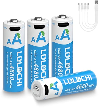 AA 1.5V USB‑C Oplaadbare Li-ion Batterij – 4680 mWh – Marktleider in Capaciteit (2026)