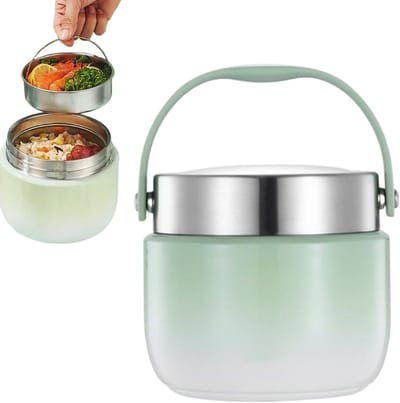 Thermo Voedselcontainer - Warme Lunchbox - Maaltijden Warm Houden - Lekvrij Deksel Ontwerp - 1200 ml - Groen