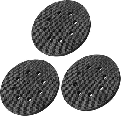 FANG 125 mm zachte spons interface pad 8 gaten schuim schuren pads voor 5 inch stofvrije willekeurige orbitale schuurmachine, slagvaste ruisonderdrukking kussen haak en lus buffing pad (3 stuks)