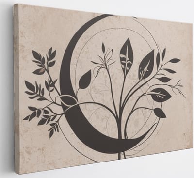 Saammp Canvas Schilderij - Vormen - Beige - Abstract - 30x20 - Foto op canvas - Wanddecoratie - Muurdecoratie Woonkamer - Slaapkamer decoratie - Canvas Print