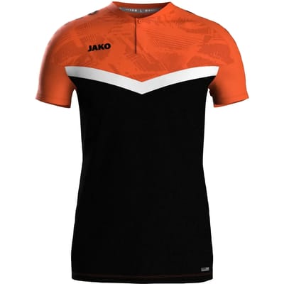 Jako Iconic Polo Heren - Zwart / Fluo Oranje | Maat: 4XL