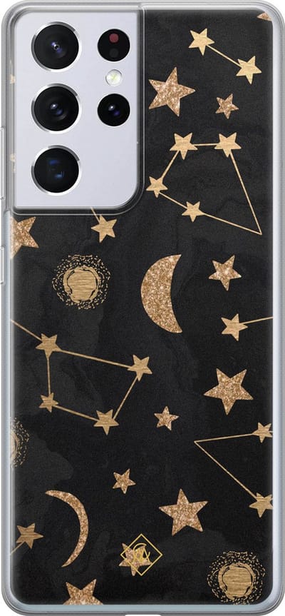 Casimoda® hoesje - Geschikt voor Samsung S21 Ultra - Counting The Stars - Backcover - Siliconen/TPU - Zwart
