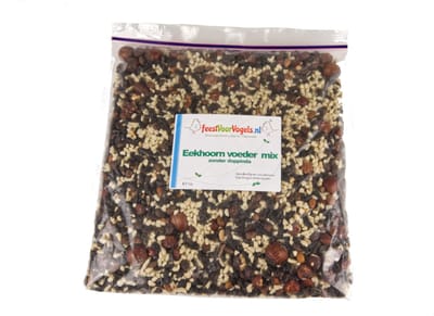 Feestvoorvogels Eekhoornvoedermix (zonder doppinda's) zak 1 kg.