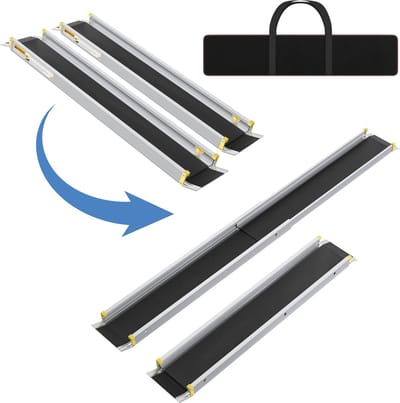 ACXIN Opvouwbare Aluminium Rolstoelhelling 6FT – Uitschuifbare Telescoopramen voor Trappen, Max. Draagvermogen 300 kg, Verstelbare Ramp 106,5–183 cm