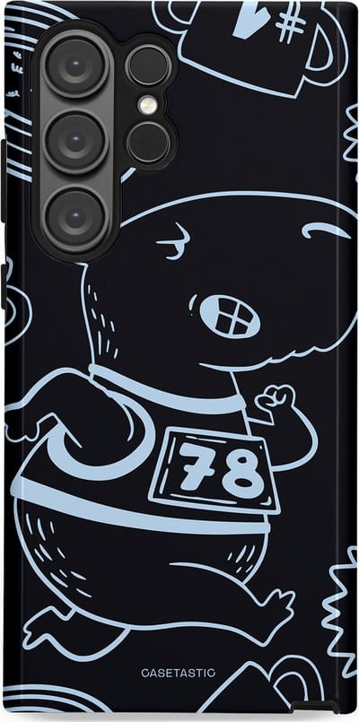Casetastic Hoesje Geschikt voor Samsung S23 Ultra - Stijlvolle Beschermende Duo-layer Case - Capibara kampioen