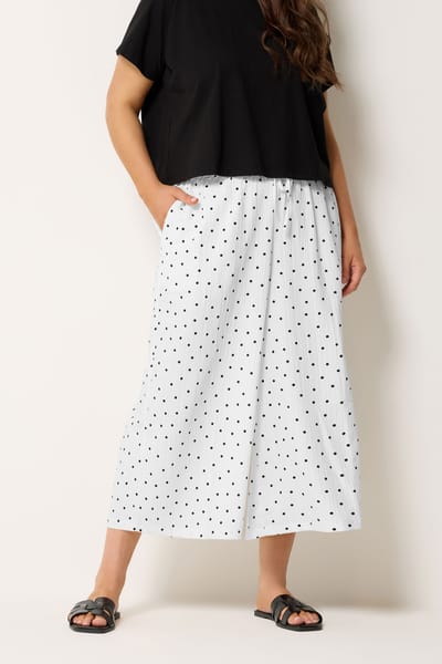 Yours Witte Culottes Met Stippen Size 42