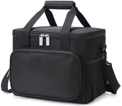 Ciddo 4 Laags Geïsoleerde Koeltas - Lunchtas 15 liter - Opvouwbaar - Zwart - Vakantie - Picknick - Voor School, Werk En Outdoor