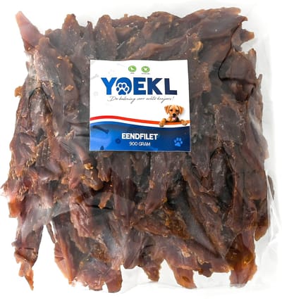 YOEKL Eendfilet - 900 Gram - Hondensnacks - Hondensnoepjes - Hondensnacks Gedroogd