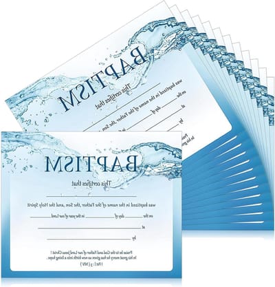 Dooppapieren Certificaten - Herinneringsdocumenten - Religieuze Gelegenheden - Elegant Waterrimpel Ontwerp - 28 x 21 cm