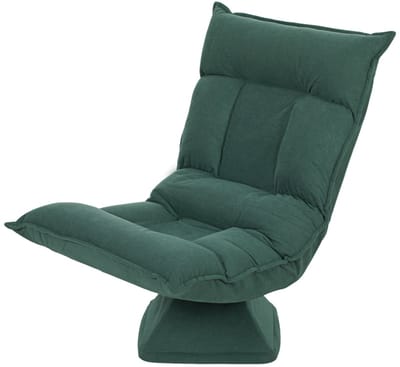 360° Draaibare Bodensstoel, Groen, 70x62x95 cm, 5-voudig Verstelbare Rugleuning, Gevoerde Klapbare Loungestoel met PP-Katoenvulling, Meditatie- en Gamingstoel voor Woonkamer en Lezen, Lichtgewicht en Ruimtebesparend Ontwerp