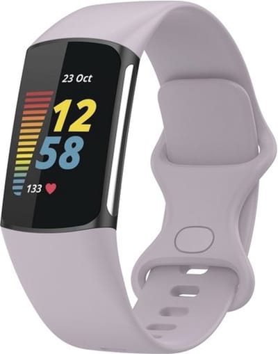 By Qubix - Compatible Fitbit bandje - Geschikt voor Fitbit Charge 5 - Fitbit Charge 6 Sportbandje met dubbele lus - Lavendel - Maat: S - Horlogeband - smartwatchbandje