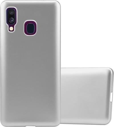 Cadorabo Hoesje geschikt voor Samsung Galaxy A40 in METALLIC ZILVER - Beschermhoes gemaakt van flexibel TPU silicone Case Cover