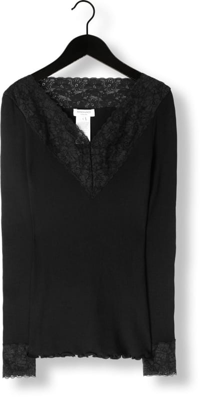 Rosemunde Bernadine Organic T-shirt Lace Tops & T-shirts Dames - Zwart - Maat XS