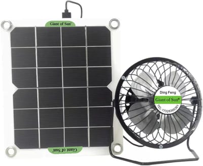 Zonnepaneel Ventilator Kit - Solar Ventilator - Broeikas Koeling - Energiezuinig Ontwerp - 22 x 19 cm - Meerkleurig