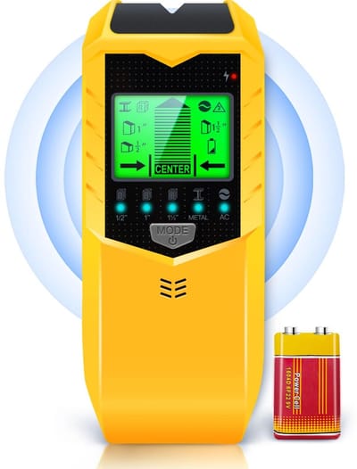 Dutchers® 5-in-1 Elektronische Wandscanner incl. Batterij – Muurdetector - Leidingzoeker - Leidingdetector - Kabelzoeker - Metaaldetector & AC-Spanningszoeker – Balk- en Pijpdetectie – Met LCD-scherm en Geluidsalarm – Hout, Metaal & Stroomleidingen