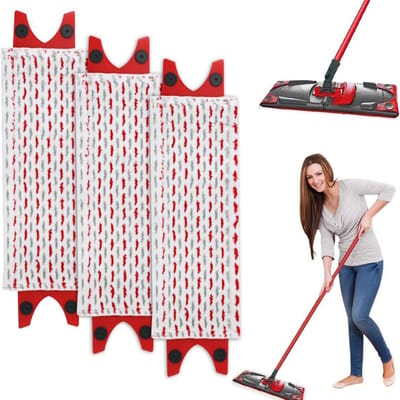 TOVBMUP 3 Stuks Natte en Droge Dweilen - Vervangende Microvezeldoekjes - Geschikt voor Vileda Ultramax/UltraMax Plus 2-in-1 Klikmop - Wasbaar met de Hand en in de Wasmachine - Voor Alle Soorten Vloeren - Effectief Tegen Vuil en Vlekken - 43x16cm