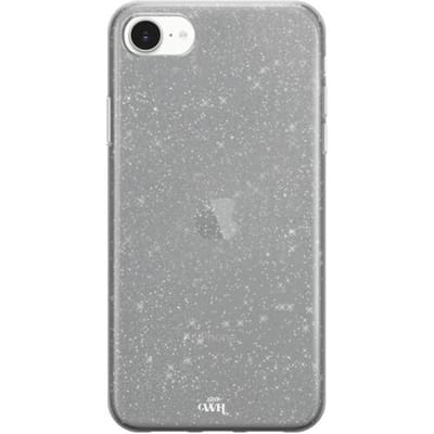 xoxo Wildhearts siliconen glitter hoesje - Sparkle Away Zwart - Siliconen hoesje geschikt voor iPhone 16e - Shockproof case met glitters - Glitter hoesje Zwart
