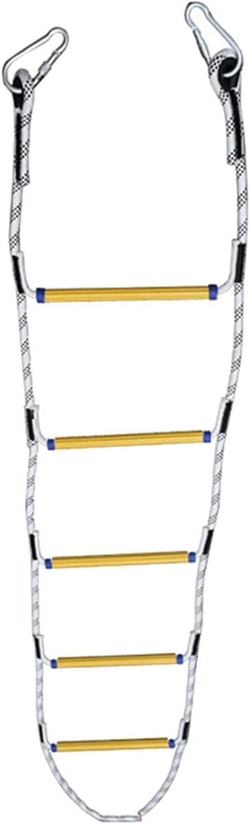 Touwladder - Veiligheidsladder Noodladder - Snelle Evacuatie - Vlamvertragend Materiaal - 6 Meter - Wit