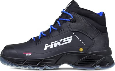 HKS CPO 50 S3 werkschoenen - veiligheidsschoenen - safety shoes - hoog - heren - antislip - ESD - lichtgewicht - Vegan - zwart/blauw - maat 40
