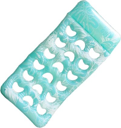 Zwembad Luchtbed - Drijvend Lounger - Ontspannen in Water - Verstelbare Rugleuning - 180x90cm - Lichtblauw