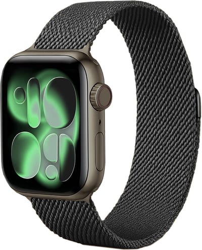 Milanees Bandje Geschikt voor Apple Watch 42/44/45/46 mm Milanees Bandje - Band Geschikt voor Apple Watch 42/44/45/46 mm Met Magneetsluiting - Zwart