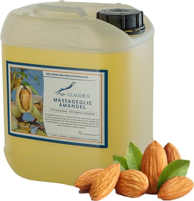 Massageolie Amandelolie 10 Liter - 100% natuurlijk - biologisch en koud geperst