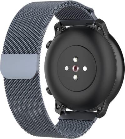 Strap-it Milanees bandje 20mm - luxe smartwatch horlogeband geschikt voor Samsung Galaxy Watch 42mm / Active / Active2 - 40 & 44mm / Galaxy Watch 3 41mm / Gear Sport - Amazfit Bip / GTS 1-2-3-4 / GTR 42mm - grijs