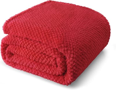 Zachte en warme flanellen knuffeldeken 150 x 200 cm - Rood