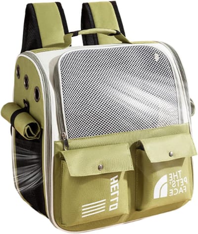 Hondendraagtas - Reistas Kat - Comfortabel Vervoer - Driezijdige Ventilatie - 38 cm - Groen