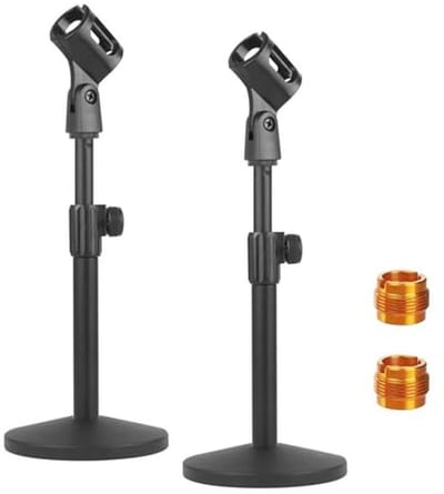 Verstelbare Desktop Microfoon Stand met Microfoon Clip - 2 Pack