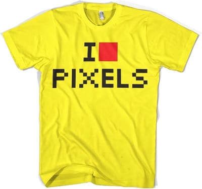 Hybris I Love Pixels T-shirt geel