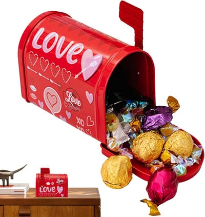 Liefdes Brievenbus - Wenskaart Doos - Valentijnsdag Cadeau - Decoratieve Kaartenhouder - 13x10x13 cm - Rood