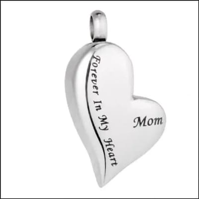Aramat Jewels | Gedenkhangers | Stalen Ashanger Moeder – 14 Modellen Hart & Emaille Gedenksieraad | Forever in my heart-3x1.6mm | |20mm | Staal | Volwassenen | Verkleurd niet