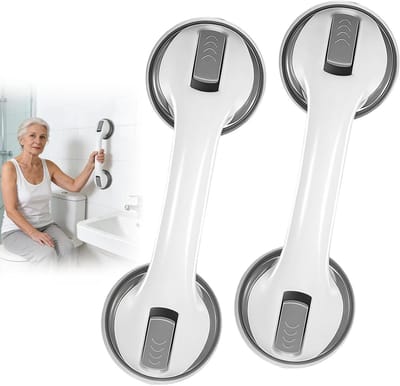 Zuignap Greep - Veiligheidshandvat Douche - Ondersteuning Badkamer - Montage Zonder Boren - 30 cm - Grijs