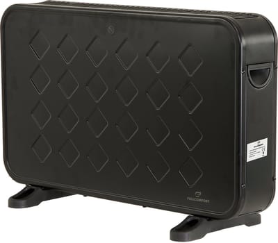 Fullcomfort E-Heat Elektrische Kachel Essential- Convectorkachel elektrisch - Traploze temperatuurinstelling - 750W/1250W/2000W - 100% Stil - Zwart