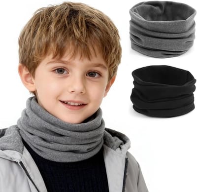 Set van 2 kinder sjaals, zacht en elastisch voor buitenactiviteiten, multifunctioneel als balaclava, bandana of muts, biedt bescherming tegen de kou