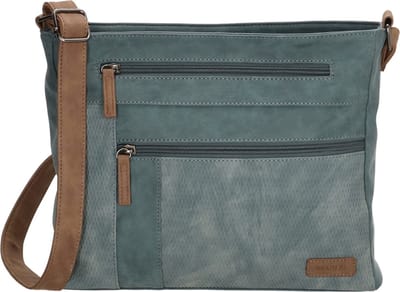 Beagles Brunete Crossbody Schoudertas met Handige Ritvakken - Jeansblauw